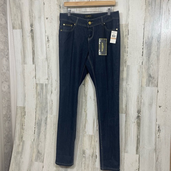 Rocawear Jeans Size 14 Dark Denim Embroidered Classic Hip Hop Streetwear NWT - Picture 1 of 9